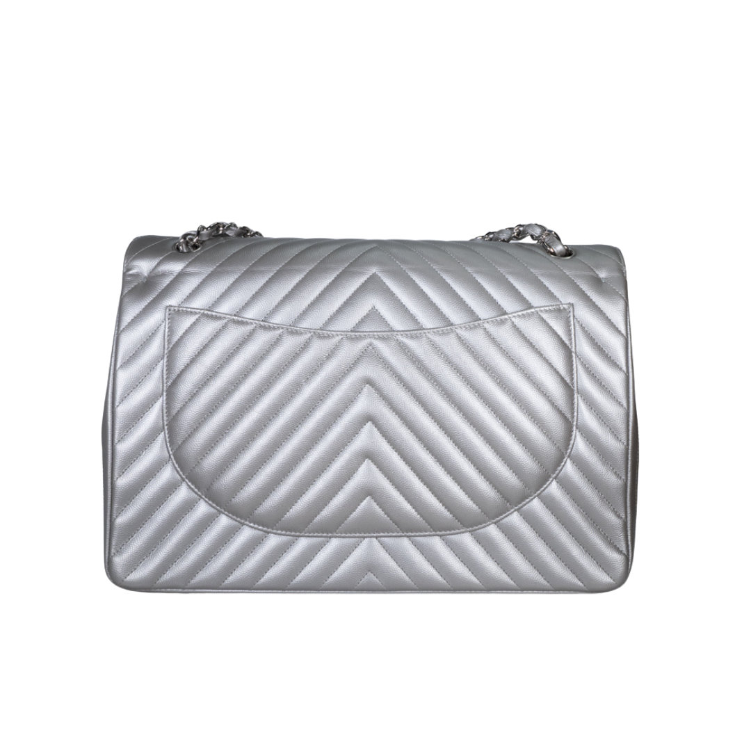 茶*様 Chanel Silver ヴィンテージバッグ CHANEL Matelasse CC Auth silver Leather chain shoulder bag