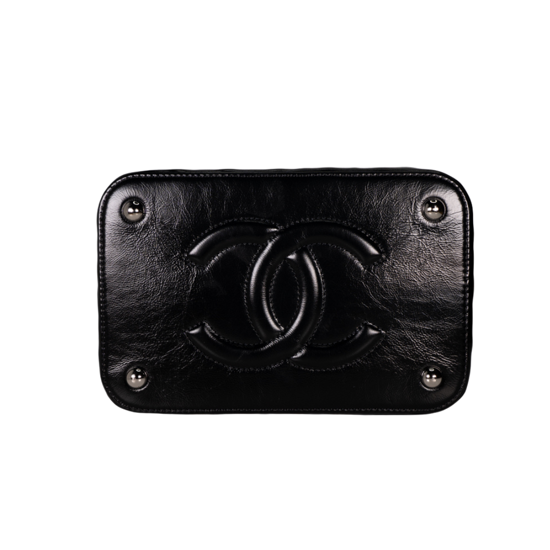【新品】Raffia Effect Crystal Vanity Bag 黒 Raffia Effect Crystal Vanity Bag