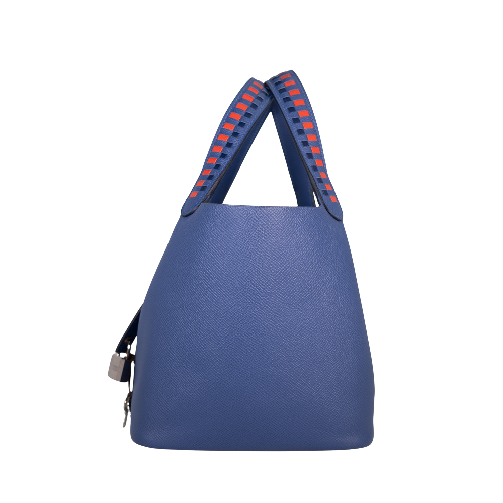 Hermes Clemence Limited Edition Picotin Lock Bag MM Blue
