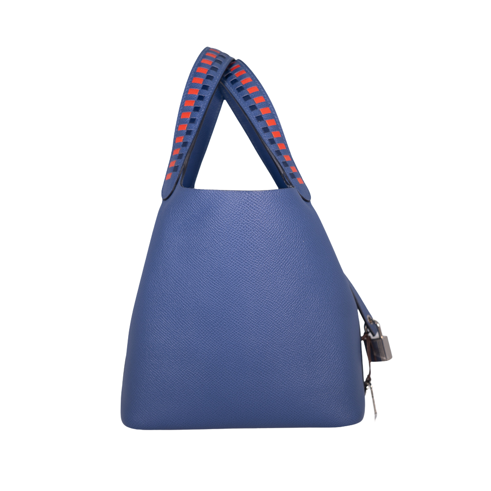 Hermes Clemence Limited Edition Picotin Lock Bag MM Blue