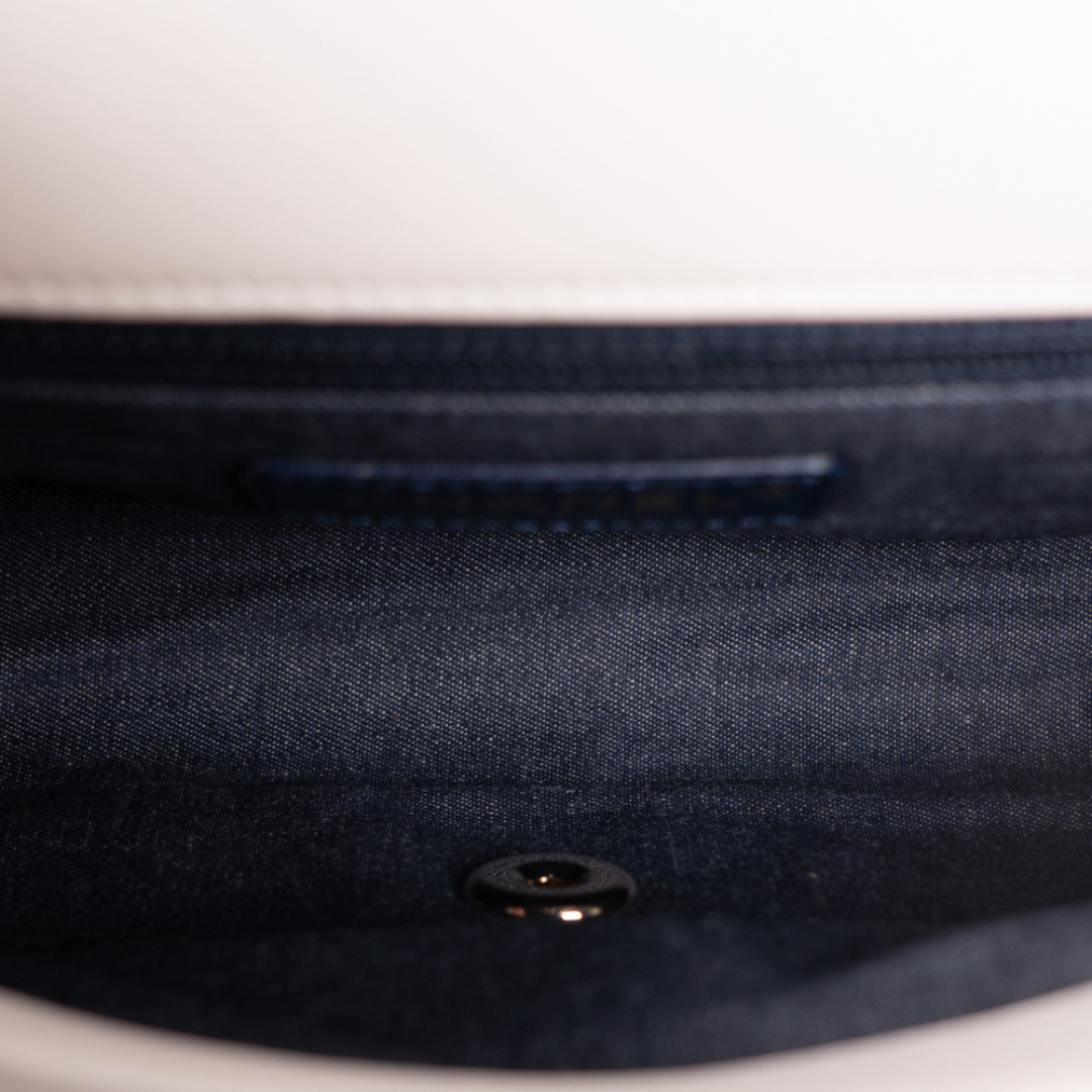 Chanel Quilted Lambskin Chunky Chain Crossbody Flap Small White