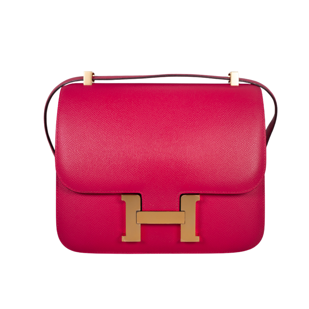 【鮮やかなピンク♡】HERMES Constance スリムウォレット ピンク系 HERMES CONSTANCE(エルメス コンスタンス) 折りたたみ