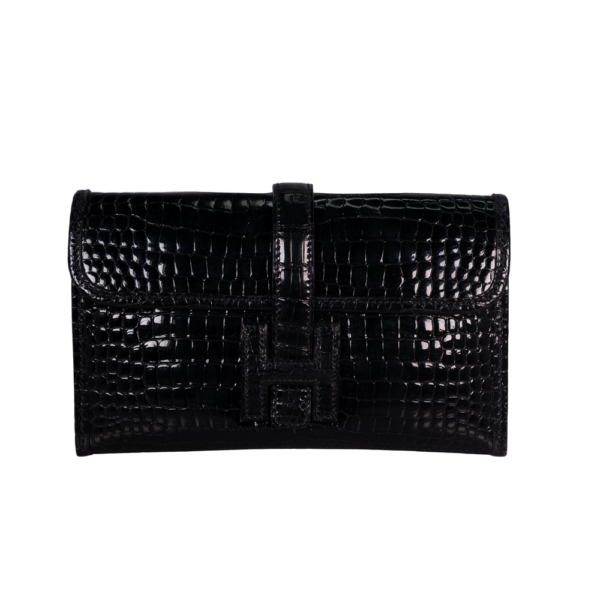 【超希少♡】HERMES Jige Elanジジェエラン ブラック Hermès Jigé Elan Black Clutch 29cm ○ Labellov ○ Buy and