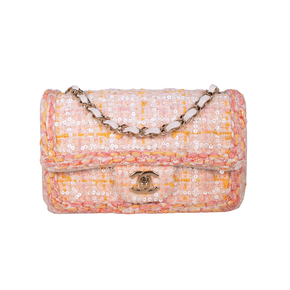 Chanel Braided Quilted Tweed with Sequins Classic Single Flap Mini